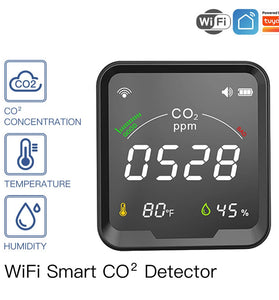 MoesHouse Tuya WiFi Smart Home Temperature Humidity Sensor Air Quality Carbon Dioxide Detector with LED Color Display Alarm Clock APP Remote Monitor