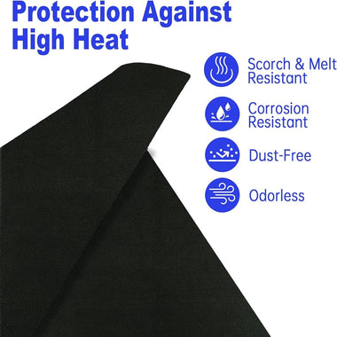 Fireproof Welding Blanket Certified 5mm Thick Carbon Felt Heat Resistant Mat up to 3000F for Soldering Firepit Grill Welding