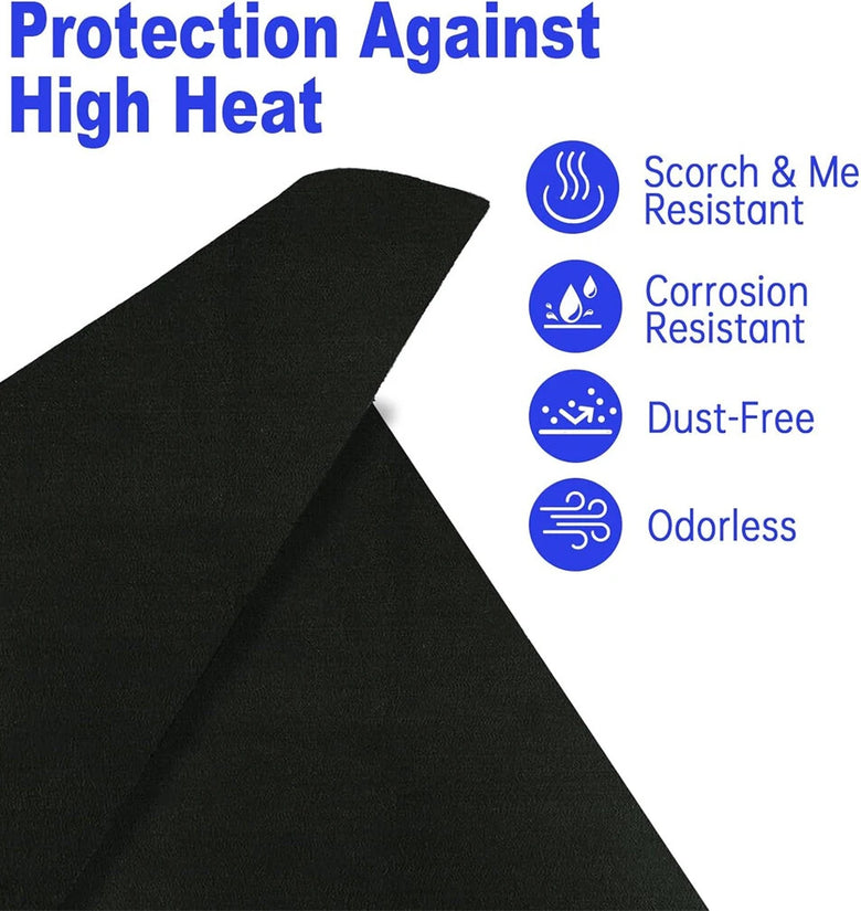 Fireproof Welding Blanket Certified 5mm Thick Carbon Felt Heat Resistant Mat up to 3000F for Soldering Firepit Grill Welding