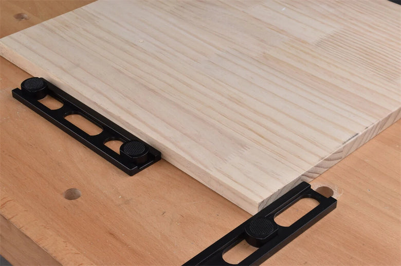 Fonson Woodworking Planing Stop with 10pcs Dog Hole Bench Dog Clamp Desktop Tenon Workbench Table Accessories