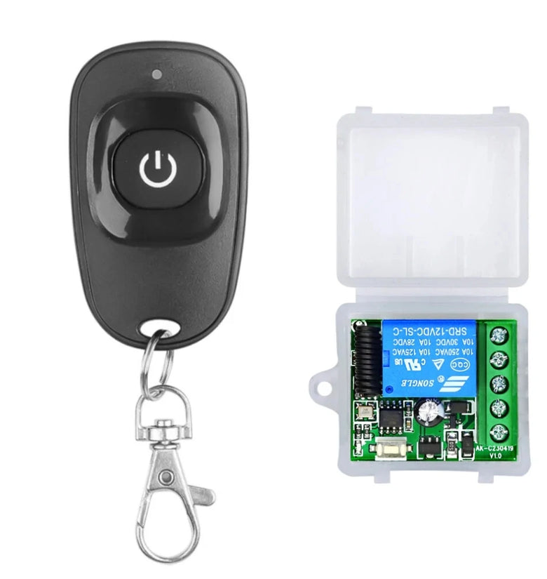 433MHz Wireless Remote Control Switch DC 12V 10A 1CH Relay Module Receiver ON OFF Remote Control for Gate Led Lights Bulb DIY