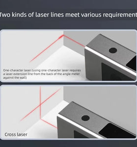 SHSIWI Dual Laser Protractor Digital Inclinometer Angle Measure Cross Laser Type-C Magnetic Base Dual Screen Accurate Measurement Tool