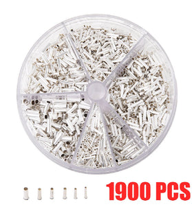 1900pcs Terminal Block Cold-Pressed Insulated Ferrules Terminal Block Cord End Wire Connector Electrical Crimp Sleeves