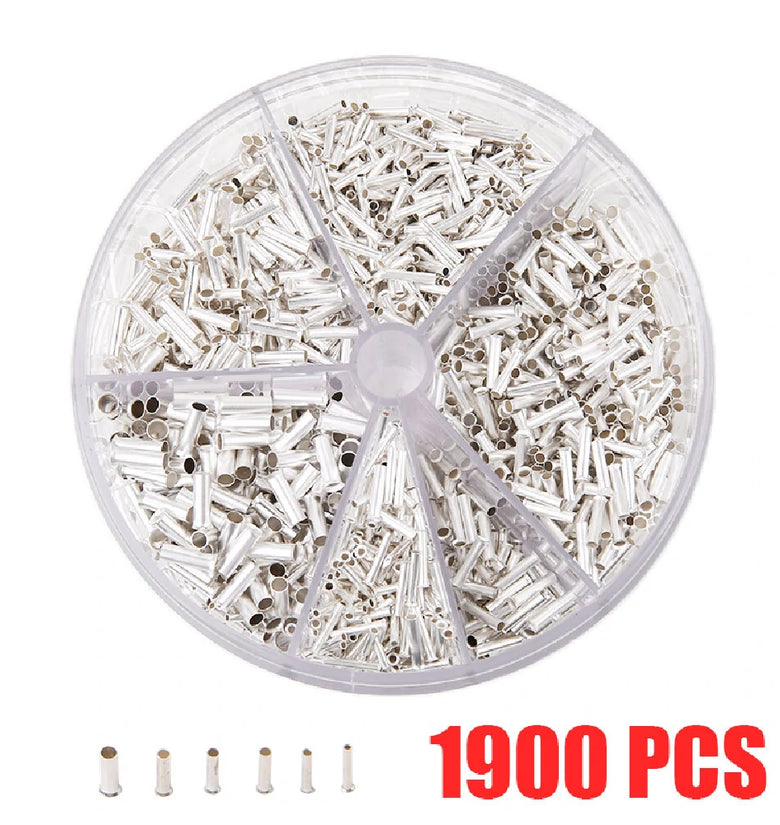 1900pcs Terminal Block Cold-Pressed Insulated Ferrules Terminal Block Cord End Wire Connector Electrical Crimp Sleeves