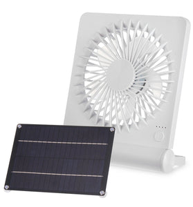 3 Speeds 5V 6W Portable Rechargeable Fan Battery Operated Fan Solar Panel Powered For Household Camping Travel Outdoor
