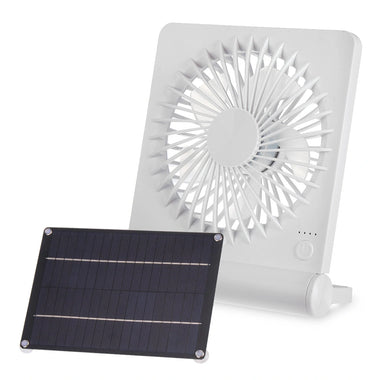 3 Speeds 5V 6W Portable Rechargeable Fan Battery Operated Fan Solar Panel Powered For Household Camping Travel Outdoor