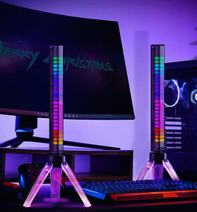 RGB Light Bar Music Sync Pickup Rhythm Lamp APP Control Voice Activated Atmosphere Light Bar for Car Gaming Room