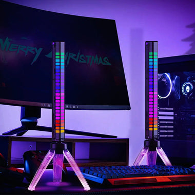 RGB Light Bar Music Sync Pickup Rhythm Lamp APP Control Voice Activated Atmosphere Light Bar for Car Gaming Room