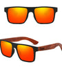 DUBERY Vintage Wooden Polarized Sunglasses for Men Women UV400 Protection Fashion Square Sun Glasses for Driving Travel Fishing