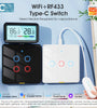 SMATRUL Tuya Wireless WiFi RF433 Smart Home Wall-mounted Light Switch Touch Panel Control Switches Timing Function Remote APP Control Voice Control with Alexa Google Assistant Yandex Tmall Genie