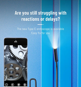 8MM Endoscope 8 LED Light Waterproof Type-C Direct Borescope IP67 Rated 1 MP Pixel Flexible/Hard Wire High-Resolution Imaging Versatile