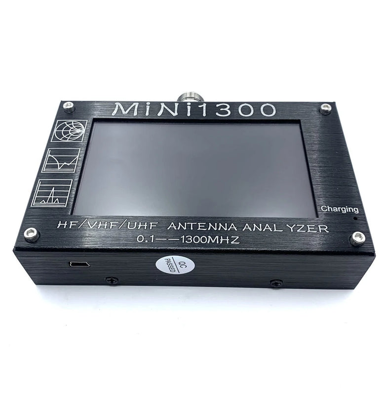 HF/VHF/UHF Mini1300 Antenna Analyzer Antenna Analyzer 0.1-1300MHz Measuring S Parameters Impedance Analyzer Aluminum Alloy Shell