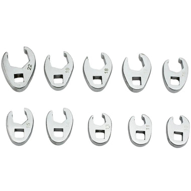 10PCS 3/8Inch Drive Crowfoot Wrench 10 To 22mm Metric SAE Imperial Chrome Plated Foot Open End Spanner