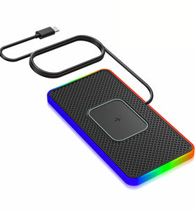 15W 10W 7.5W 5W Wireless Charger RGB Fast Wireless Charging Pad with 1M Cable for Qi-enabled Smart Phones for iPhone 15Pro Max/15 Pro/15 Plus/15 14 13 for Huawei Mate60 Pro for Xiaomi 13pro for Airpods