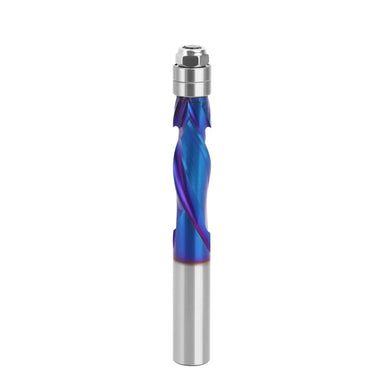 1/2" Shank Woodworking YK20 Carbide CNC Router Bit Blue Coated Compression Flush Trim Mill for Slotting and Trimming