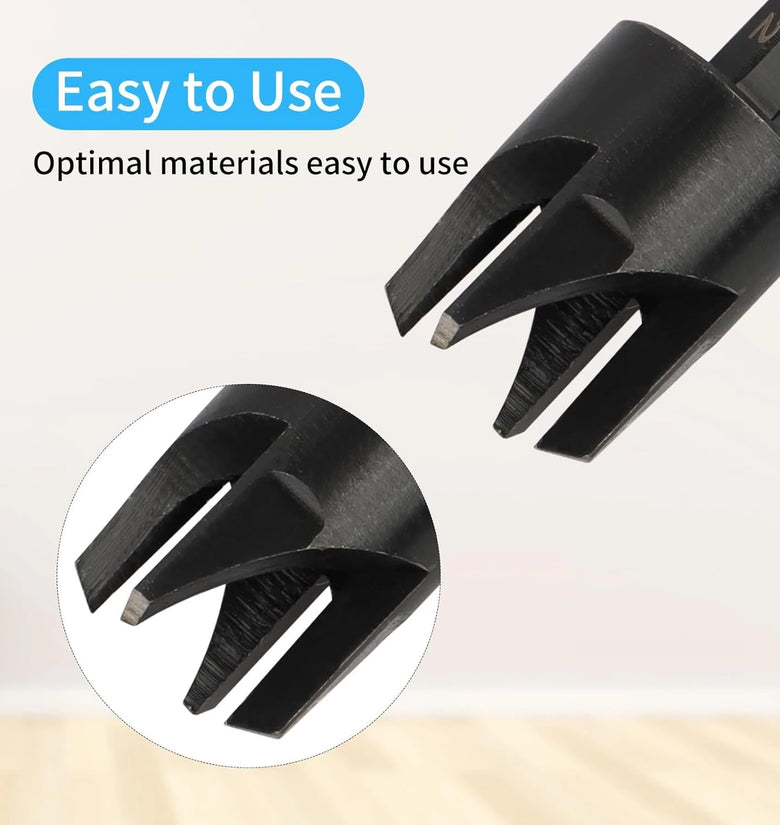 8pcs Wood Plug Cutter Drill Bit Set Cobalt Steel Plug Cutter Set Hex Shank Design 1/4 3/8 1/2 5/8 Inch Woodworking Tools High Precision Wear Resistant