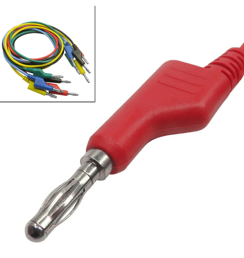 P1036 5Pcs 1M 4mm Banana to Banana Plug Test Cable Lead for Multimeter Tester 5 Colors