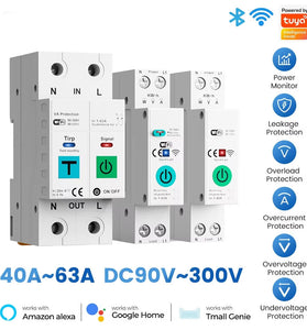 DLQ010/DLQ011/DLQ012 1P40A 2P63A Tuya WiFi Circuit Breaker Smart Home Wireless Remote Control Smart Switch Real-Time Whole-Home Power Monitor Voice Control with Alexa Google Home