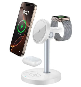 S11 15W Magnetic Wireless Charger Fast Wireless Charging Stand for Smart Phones for iPhone 16 16 Pro 15 14 13 Pro Max for Huawei Pura X for Xiaomi 15pro for Airpods for Apple Watch
