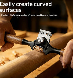 Concave Bottom Spokeshave Woodworking Hand Plane with 40mm Steel Blade and Dual Adjustment Screws Precision Curved Surface Trimming Tool Ductile Cast Iron Body Wood Carving Spokeshave for Chair Legs and Round Dowels
