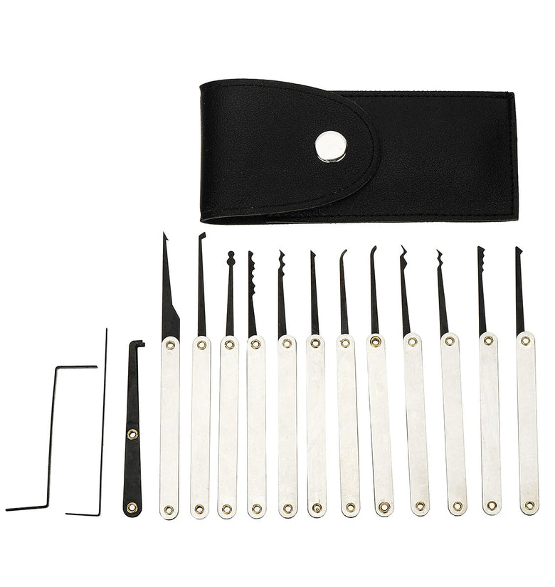 22PCS Stainless steel Picks and Padlocks Set Complete with Picking Blade, Wrench and Other Accessories Suitable for Everyday Use and Professional Locksmiths.