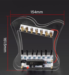 HU-013 DIY Laser Harp Interactive Seven Laser Strings Kit Adjustable Tone LED Lights DC 5V Portable Musical Instrument
