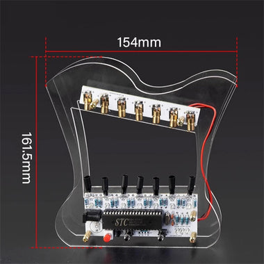 HU-013 DIY Laser Harp Interactive Seven Laser Strings Kit Adjustable Tone LED Lights DC 5V Portable Musical Instrument