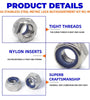 200pcs DIN985 Hex Nylon Insert Self Lock Nut Nylock Locknut Assortment Kit Set M2 M2.5 M3 M4 M5 M6 M8 304 A2-70 Stainless Steel