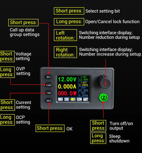 WUZHI SK150C CNC DC Voltage Buck-Boost Power Supply 150W 40V Output 8A Adjustable Color Screen Constant Voltage Current Charging Module