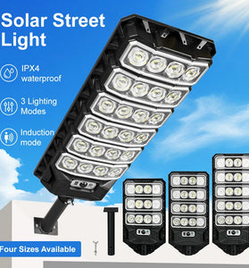 Elfeland 50W Outdoor Solar Street Light with Motion Sensor Light Sensor IPX4 Waterproof 3 Light Modes LED Floodlight