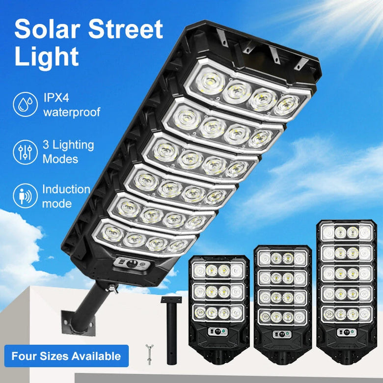 Elfeland 50W Outdoor Solar Street Light with Motion Sensor Light Sensor IPX4 Waterproof 3 Light Modes LED Floodlight