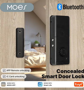 MOES BA2L5 bluetooth Smart Lock NFC IC Card Tuya App Remote Unlock Doorlock for Glass Door Wooden Door