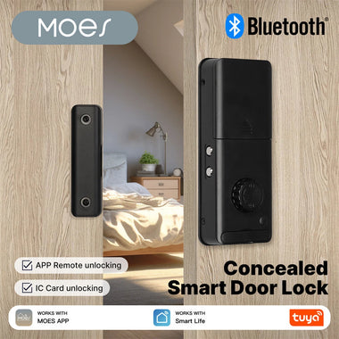 MOES BA2L5 bluetooth Smart Lock NFC IC Card Tuya App Remote Unlock Doorlock for Glass Door Wooden Door
