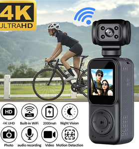 Portable Q5 4K WiFi Action Camera 180 Rrotating High-Resolution 130 Wide-Angle Lens 1.5Inch IPS Screen Display Night Vision Shooting Outdoor Cycling DV Recorder