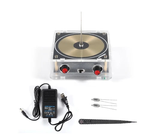 Music Tesla Coil Bluetooth/AUX Dual Mode Music Box 48V Input Transparent Acrylic Artificial Lightnings Touchable Science Experiments Audio Input