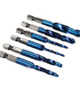 6Pcs M3-M10 1/4 Inch Hex Shank Metric Thread Blue Nano Coated HSS Drill and Tap Bits Screw Tap
