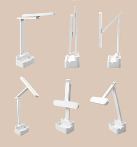 USB Charging LED Desk Lamp 3 Color Temperatures Brightness Adjustable Bedside Reading Pen Holder Table Lamp for Student dormitory