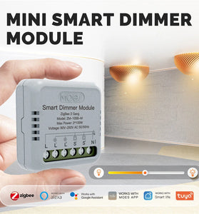 MoesHouse Tuya Smart Zigbe Dimmer Module Light Switch 1/2 Gang Timing Function Voice APP Remote Control Work with Alexa Google Assistant