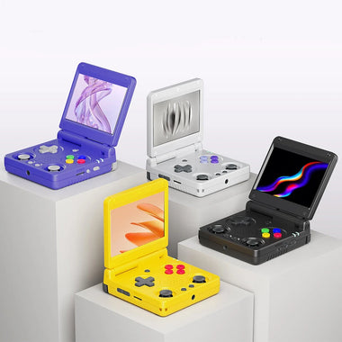 ANBERNIC RG34XXSP 64G Flip Retro Handheld Game Console 3.4-inch IPS Display Quad-core Support 5G WiFi & bluetooth 4.2 Dual Joystick Vibration Feedback Video Game Player Console 30+ Emulators Linux System