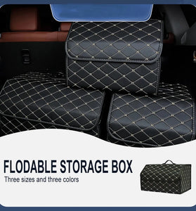Large Capacity Car Trunk Organizer Storage Box Car Multi-Purpose Tool Storage Box Storage Organization Leather Folding Emergency Storage Box