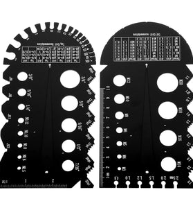 2PCS Aluminum Alloy Metric/Imperial Nut and Bolt Thread Checker Bolt Size and Thread Identifier Gauge