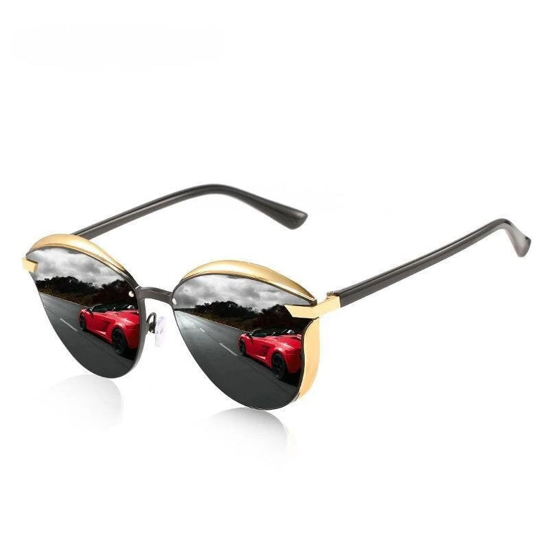 Mens Polarized Sunglasses Luxury Fashion Cat Eye Retro Metal Colorful Lens Oculos UV400 Sun Glasses