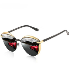 Mens Polarized Sunglasses Luxury Fashion Cat Eye Retro Metal Colorful Lens Oculos UV400 Sun Glasses