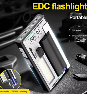 Bikight 5LED+COB Dual Light Source Ultra Bright Flashlight with 6 Gear Light Modes Portable 1200mAh 1200lumens High Brightness Work Light Flashlight