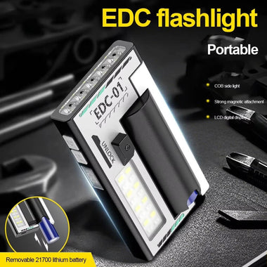Bikight 5LED+COB Dual Light Source Ultra Bright Flashlight with 6 Gear Light Modes Portable 1200mAh 1200lumens High Brightness Work Light Flashlight