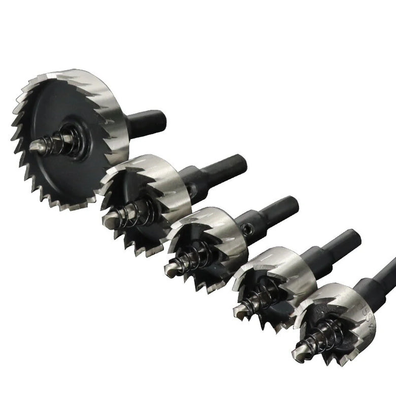 Drillpro 15-53mm Hole Sawtooth HSS Drill Bit Hole Saw Cutter for Stainless Steel Metal Alloy Hole Drilling