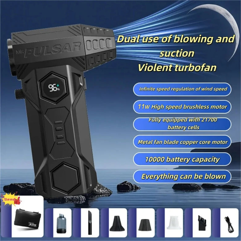110,000RPM X11 High-Speed Air Blower  Cordless Compressed Air Duster 10000mAh Battery Powerful Jet Fan Dust Cleaner for Car Keyboard Home Office