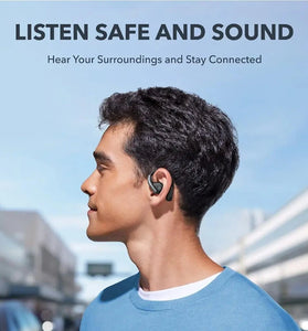 Soundcore AeroFit Open-ear Earbuds Wireless bluetooth Earphone 14mm Dynamic 3D Stereo Bass 4-Mic AI Call Noise Cancelling 42H Playback IPX7 Waterproof Sports Earhooks Headphones
