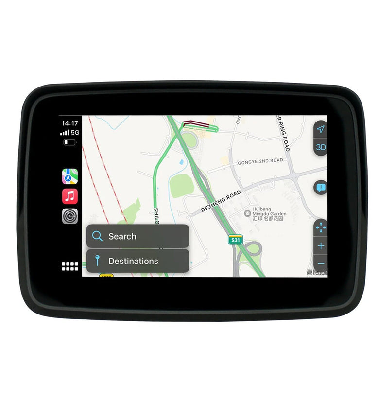 5-inch Waterproof Motorcycle GPS Navigation with Carplay Auto Mirror Screen