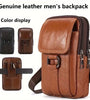 Men's Genuine Leather Mobile Phone Waist Bag Outdoor Work Key Chain Wear Belt Hanging Fanny Pack Portable Sport Hiking Small Crossbody Bag